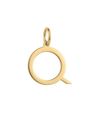 “Q” Initial Charm in 10kt Yellow Gold