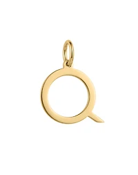 “Q” Initial Charm in 10kt Yellow Gold