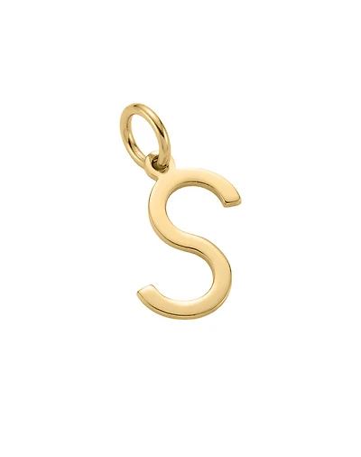 “S” Initial Charm in 10kt Yellow Gold