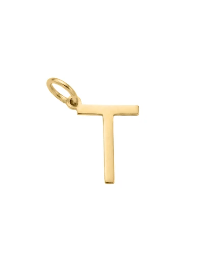 “T” Initial Charm in 10kt Yellow Gold