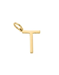 “T” Initial Charm in 10kt Yellow Gold