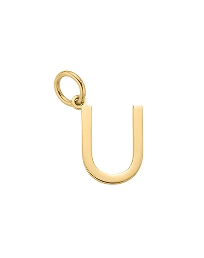 “U” Initial Charm in 10kt Yellow Gold