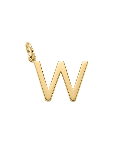 “W” Initial Charm in 10kt Yellow Gold