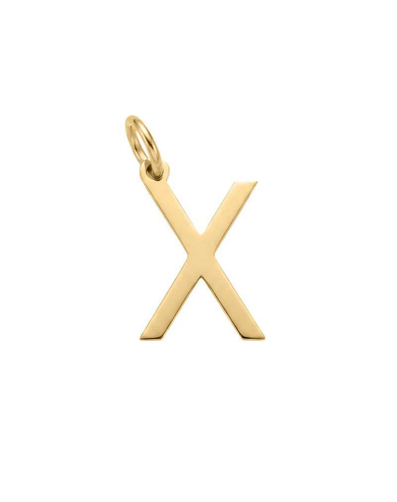 “X” Initial Charm in 10kt Yellow Gold