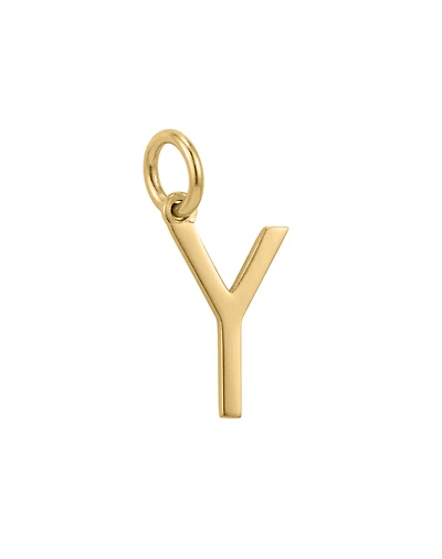 “Y” Initial Charm in 10kt Yellow Gold