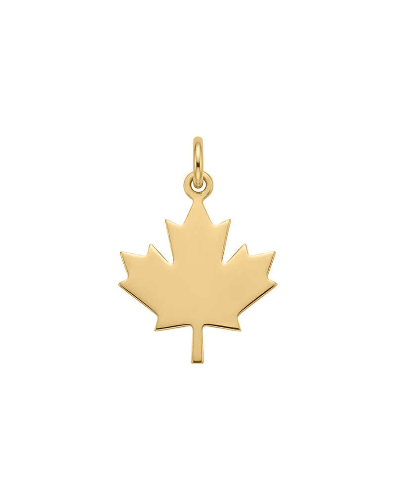 Maple Leaf Charm in 10kt Yellow Gold