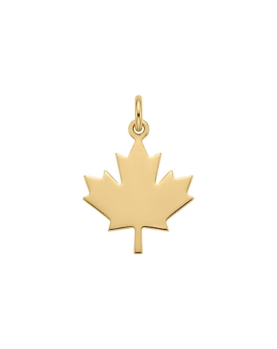 Maple Leaf Charm in 10kt Yellow Gold