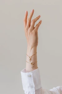 Paperclip Charm Bracelet in 10kt Yellow Gold