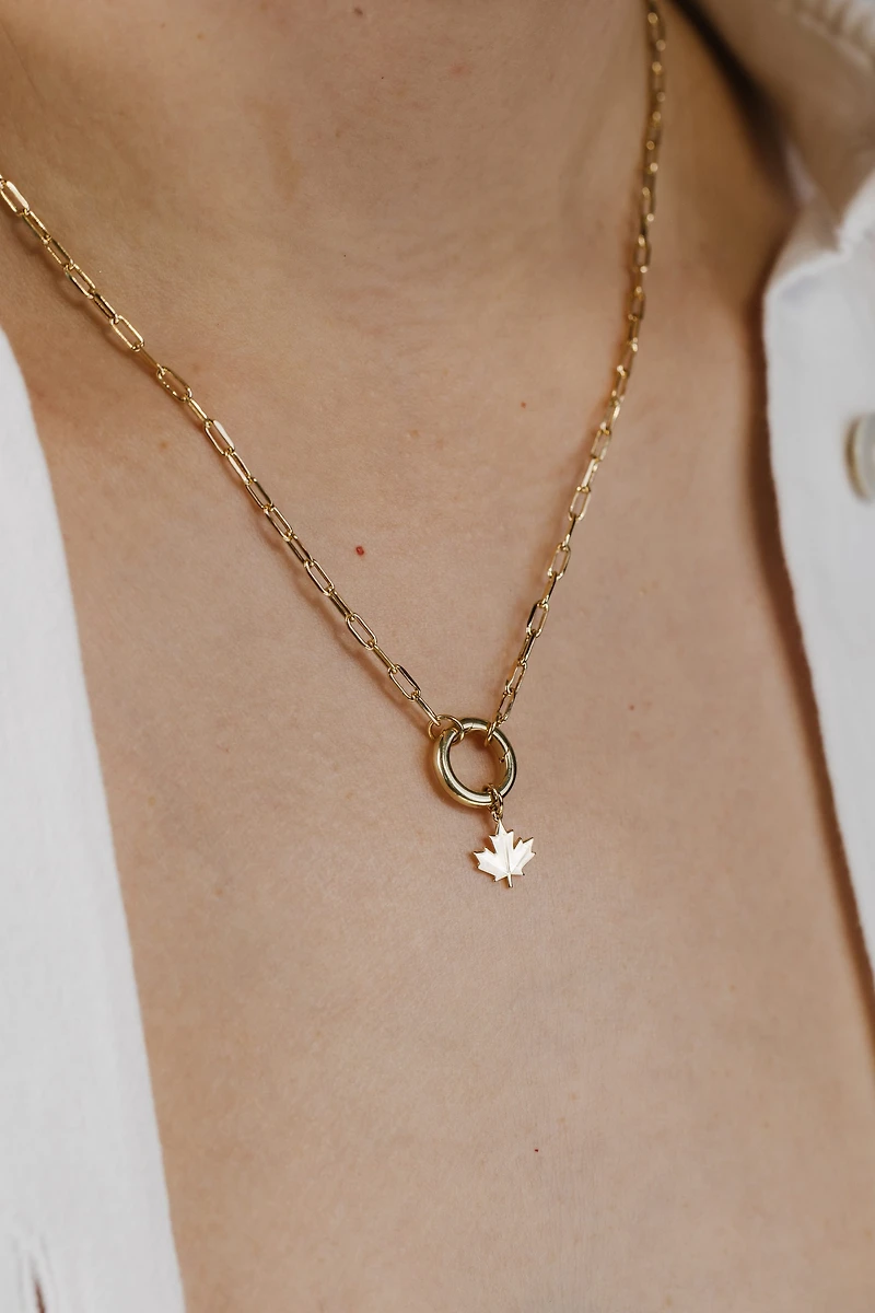 Maple Leaf Charm in 10kt Yellow Gold