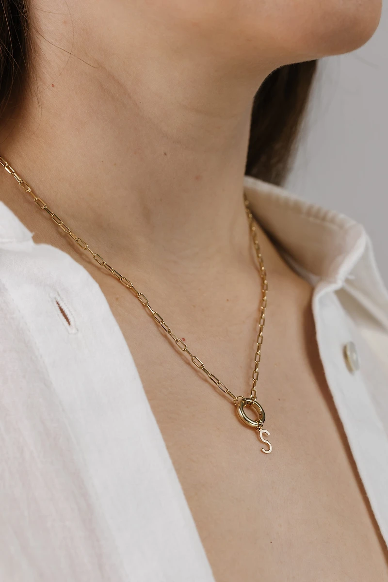 “S” Initial Charm in 10kt Yellow Gold