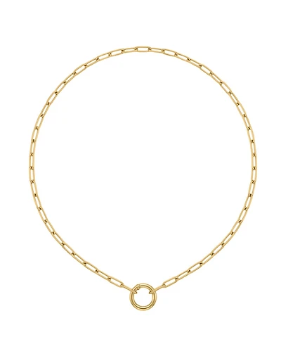 Paperclip Charm Bracelet in 10kt Yellow Gold