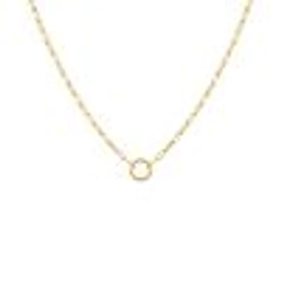 Paperclip Charm Necklace 10kt Yellow Gold