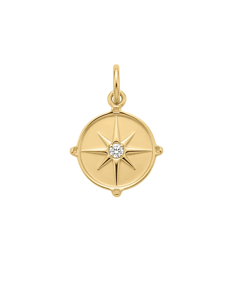 Compass Charm in 10kt Yellow Gold