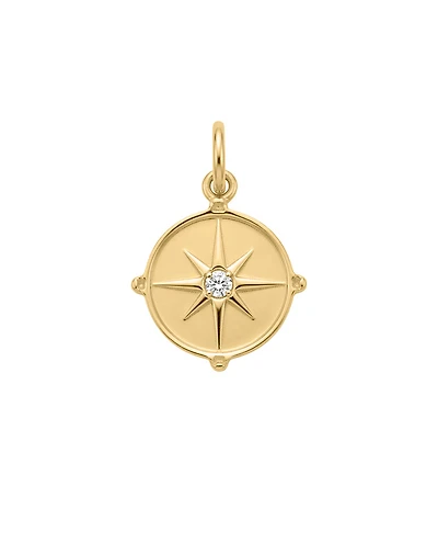 Compass Charm in 10kt Yellow Gold