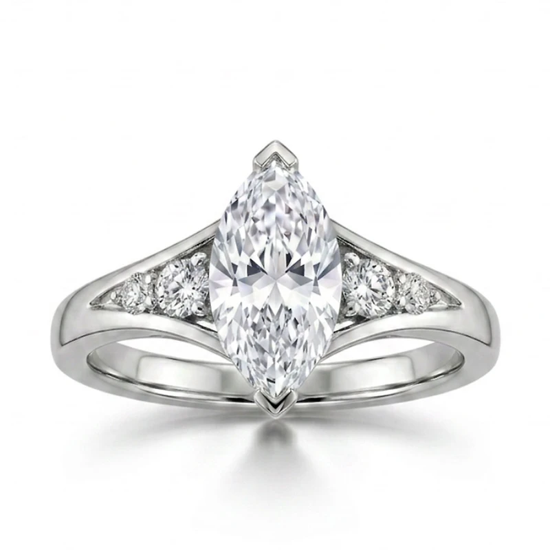 Marquise Engagement Ring with 2.00 Carat TW of Lab Created Diamonds in 14kt White Gold