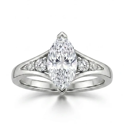 Marquise Engagement Ring with 2.00 Carat TW of Lab Created Diamonds in 14kt White Gold