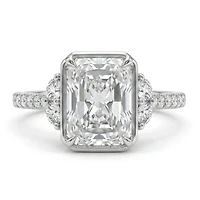 Elongated Radiant Engagement Ring with Carat TW of Lab Created Diamonds in 14kt Gold