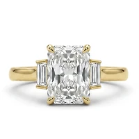 Elongated Radiant Engagement Ring with 3.25 Carat TW of Lab Created Diamonds in 14kt Yellow Gold