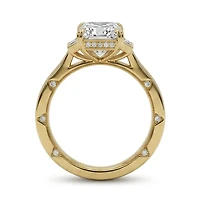 Elongated Radiant Engagement Ring with 3.25 Carat TW of Lab Created Diamonds in 14kt Yellow Gold