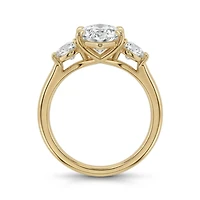 Round Three Stone Engagement Ring with 3.50 Carat TW of Lab Created Diamonds in 14kt Yellow Gold