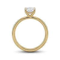 Moval Solitaire Engagement Ring with 2.00 Carat of Lab Created Diamond in 14kt Yellow Gold
