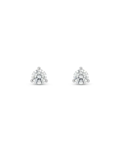 Round Martini Stud Earrings with Carat TW of Lab Created Diamonds in 10kt White Gold