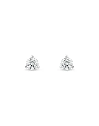 Round Martini Stud Earrings with Carat TW of Lab Created Diamonds in 10kt White Gold