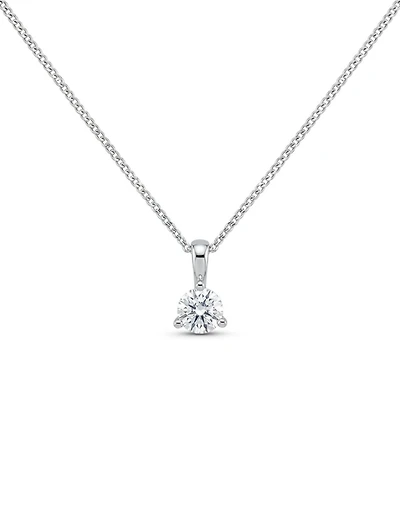 Round Pendant with Carat Lab Created Diamond in 10kt White Gold with Chain