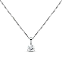 Round Pendant with Carat Lab Created Diamond in 10kt White Gold with Chain