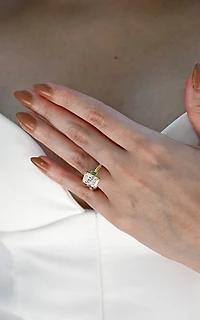 Elongated Radiant Engagement Ring with 3.25 Carat TW of Lab Created Diamonds in 14kt Yellow Gold
