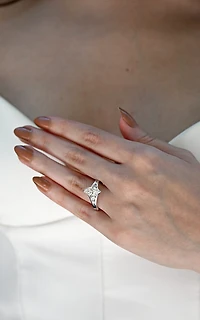 Marquise Engagement Ring with 2.00 Carat TW of Lab Created Diamonds in 14kt White Gold
