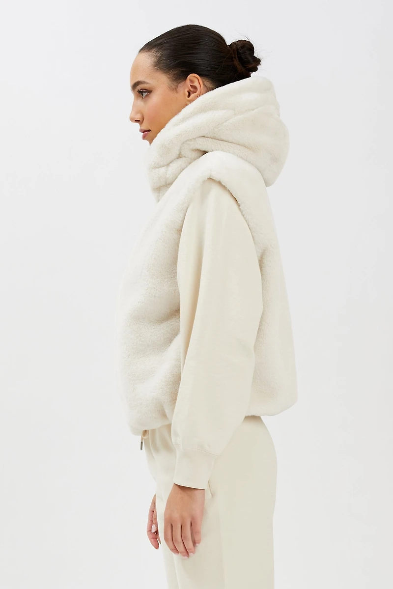ELARA | Gilet Puffer en Fausse Fourrur