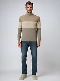 LUC | Cashmere like Quarter zip long-sleeve Sweater