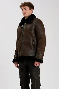BRADLEY | Aviator vegan shearling jacket