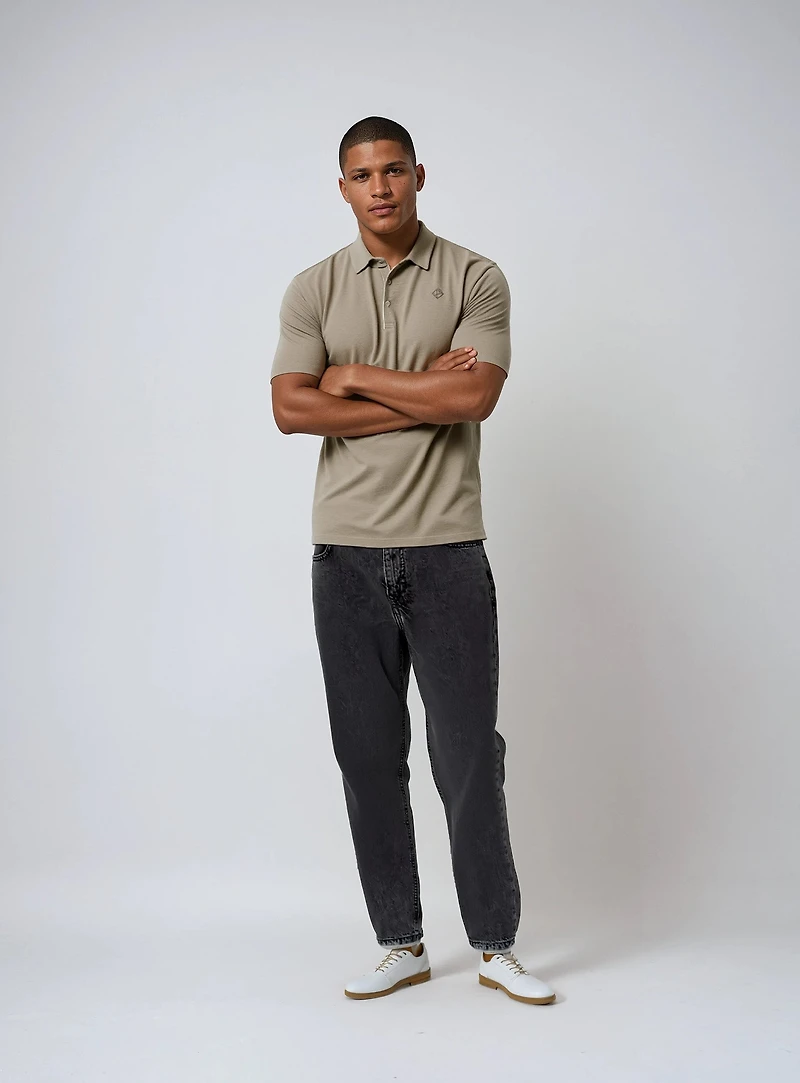 TATUM | Polo With Self Fabric Collar