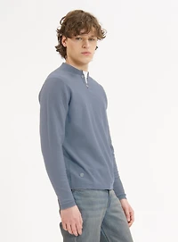 REID | Henley Cotton Blend Long-Sleeve Sweater