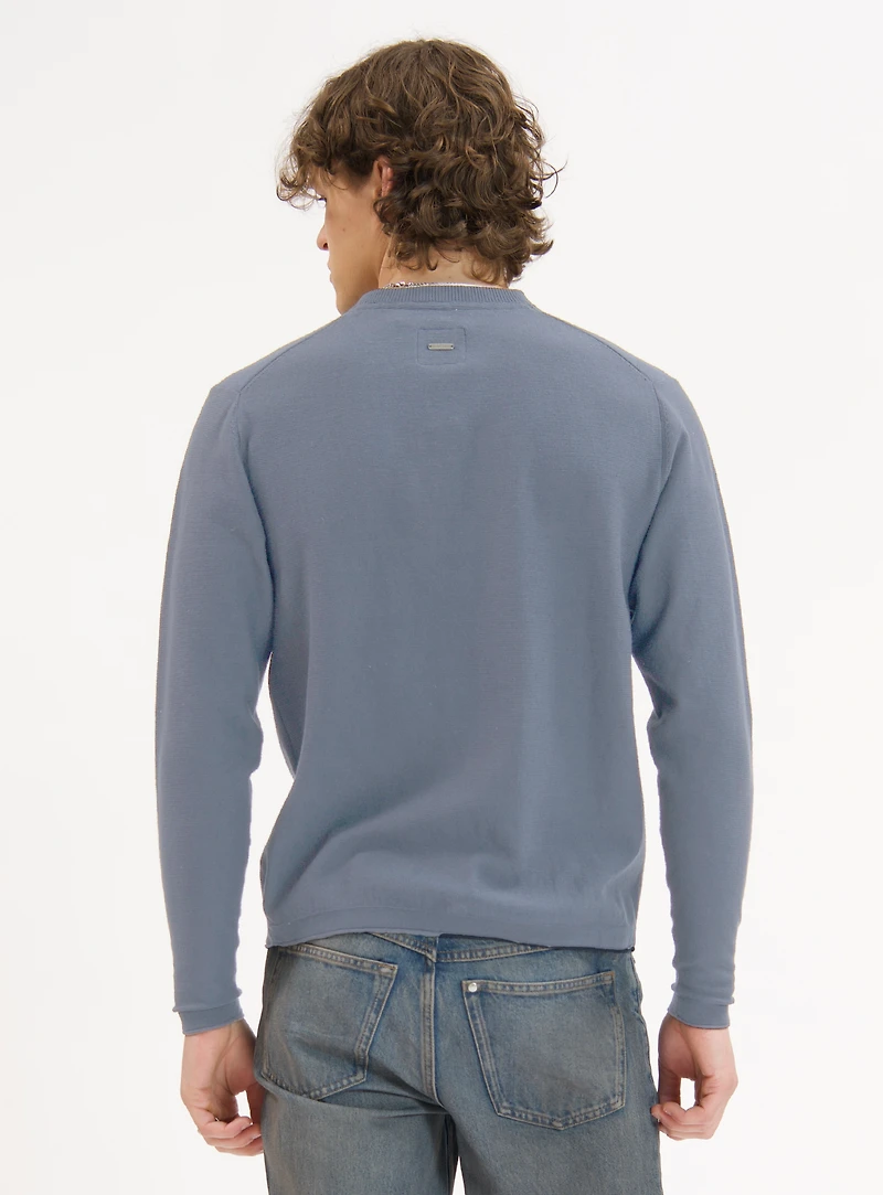 REID | Henley Cotton Blend Long-Sleeve Sweater