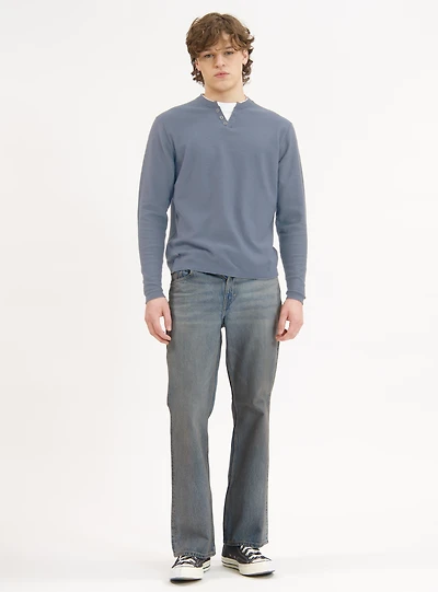 REID | Henley Cotton Blend Long-Sleeve Sweater