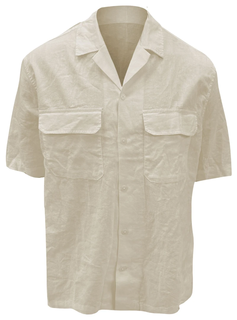 MORG | Chemise à Manches Courtes en Lin avec Effet Rentré
