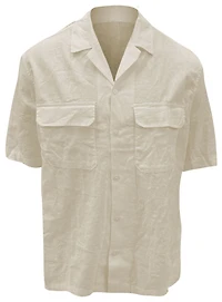 MORG | Chemise à Manches Courtes en Lin avec Effet Rentré