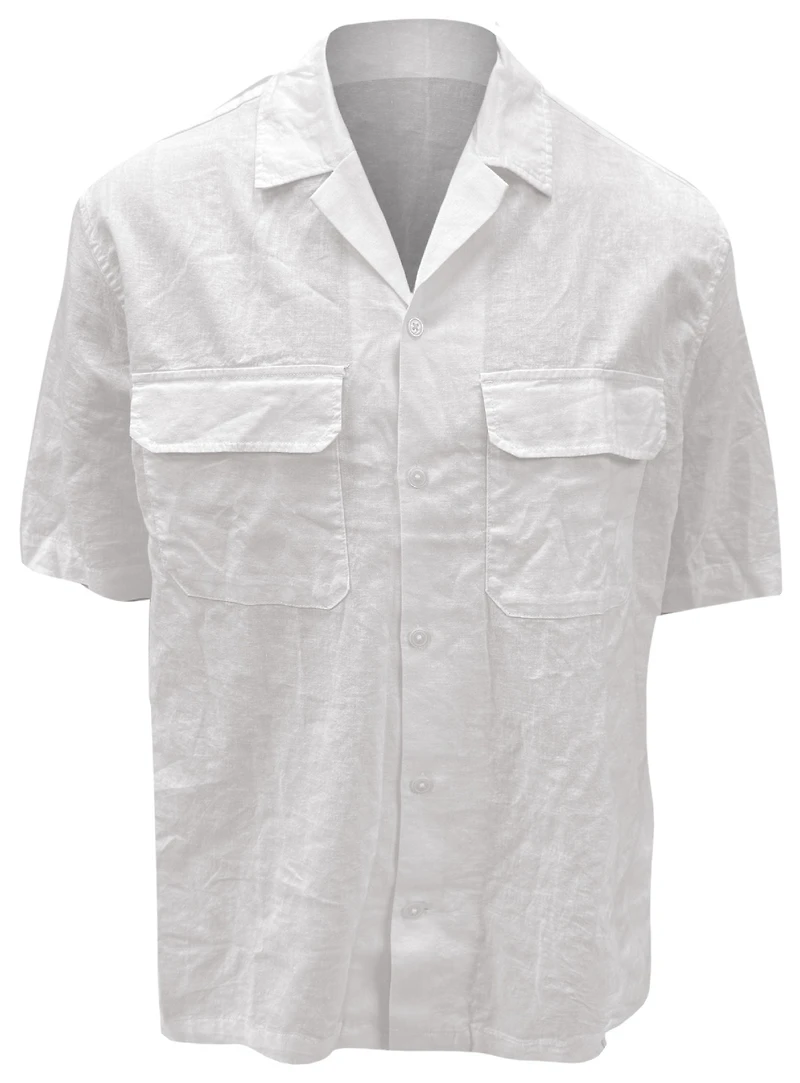 MORG | Chemise à Manches Courtes en Lin avec Effet Rentré