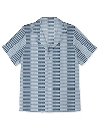 MILO | Geometric Stripes Print Stretch Shirt