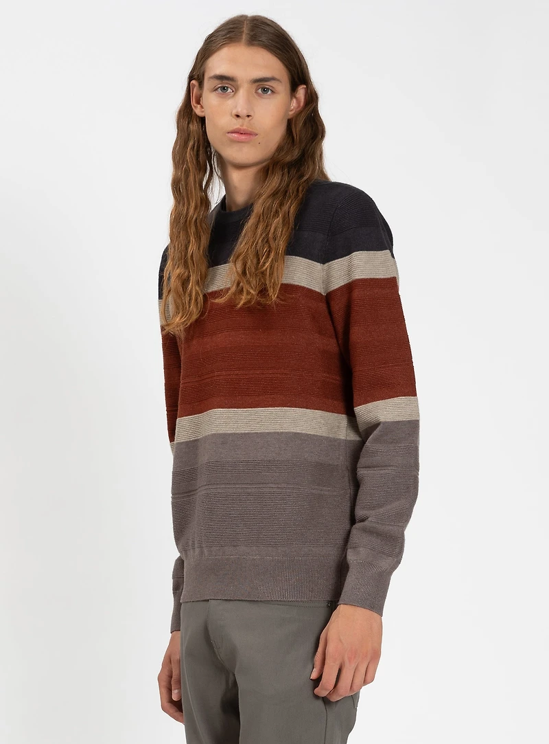 CAIRO | Cashmere-Touch Fine Gauge Striped Crewneck Sweater