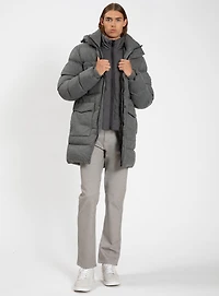 LUCIANO | Long Cashmere-Touch Heather Parka