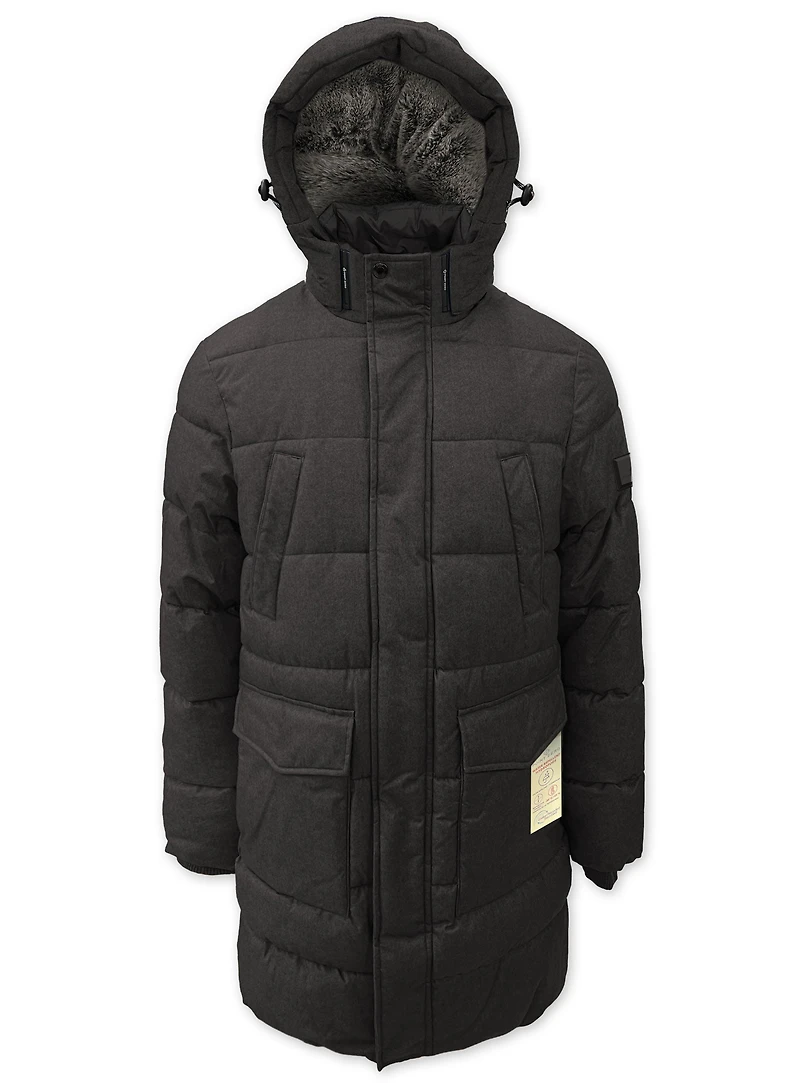 LUCIANO | Long Cashmere-Touch Heather Parka
