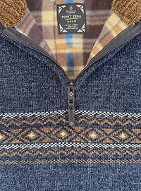 ETHAN | Bonded Chenille Micro-Fleece Quarter-Zip Sweater