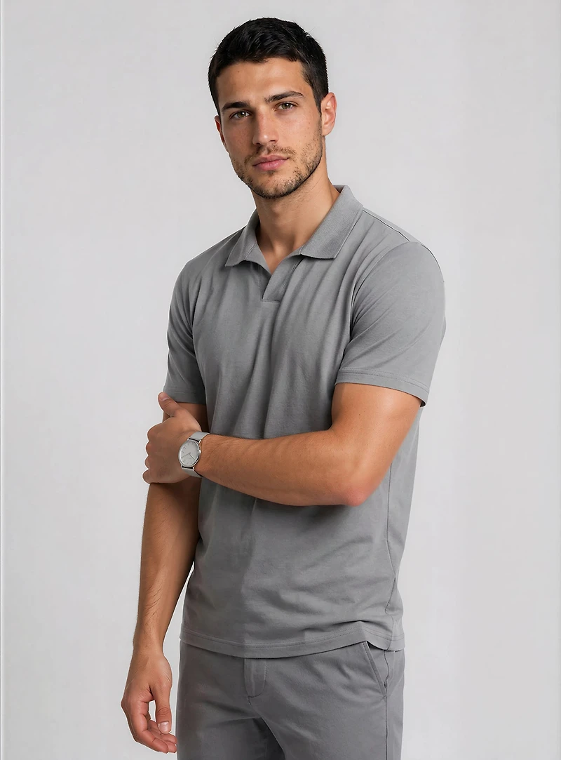 JAXON | T-shirt col Johnny extensible, coupe semi-ajustée