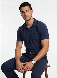 JAXON | Semi-fit stretch Johnny collar Polo