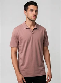JAXON | Semi-fit stretch Johnny collar Polo