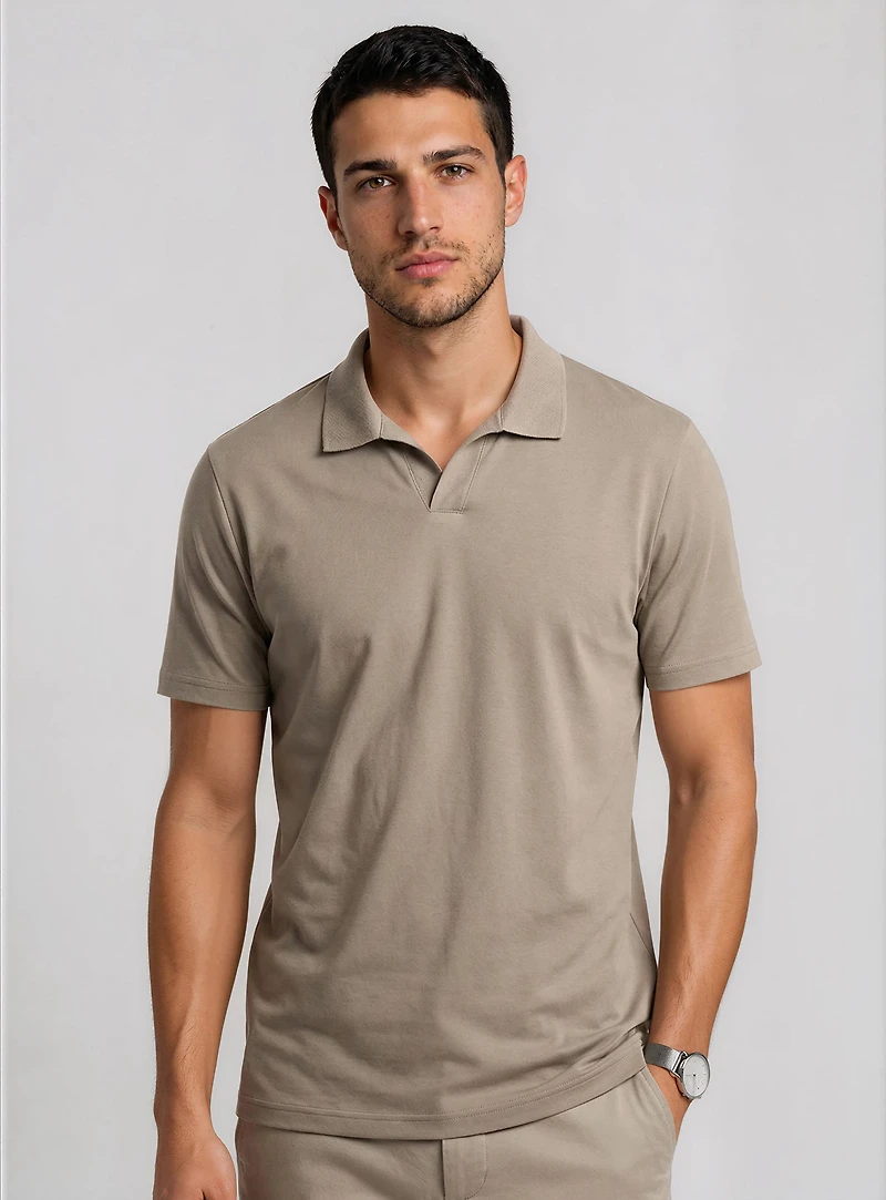 JAXON | T-shirt col Johnny extensible, coupe semi-ajustée